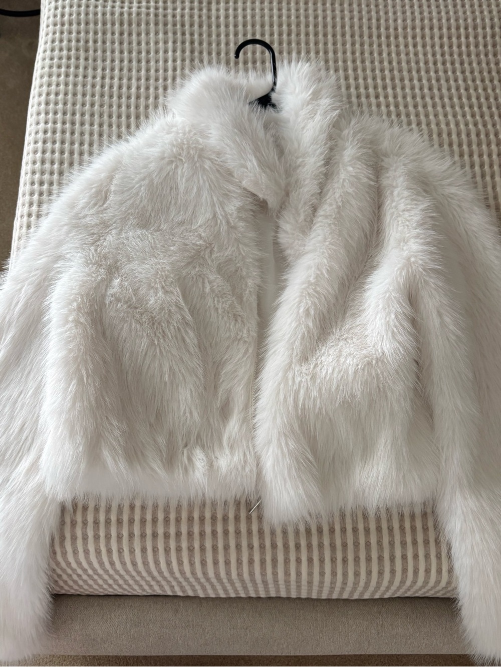 Women’s Faux Fur White Jacket - Elegant Short Coat
